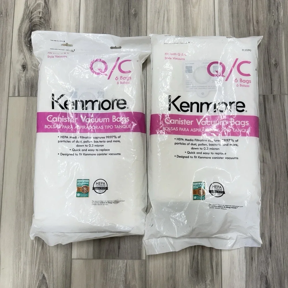 6 Kenmore Sears Type Q/C‎ HEPA Vacuum Bags Style 5055 20-50558 50557 53292 2X